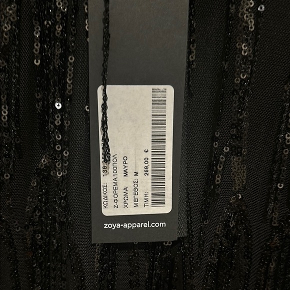 Zoya Black Sequin Fringe Dress - Picture 2 of 8
